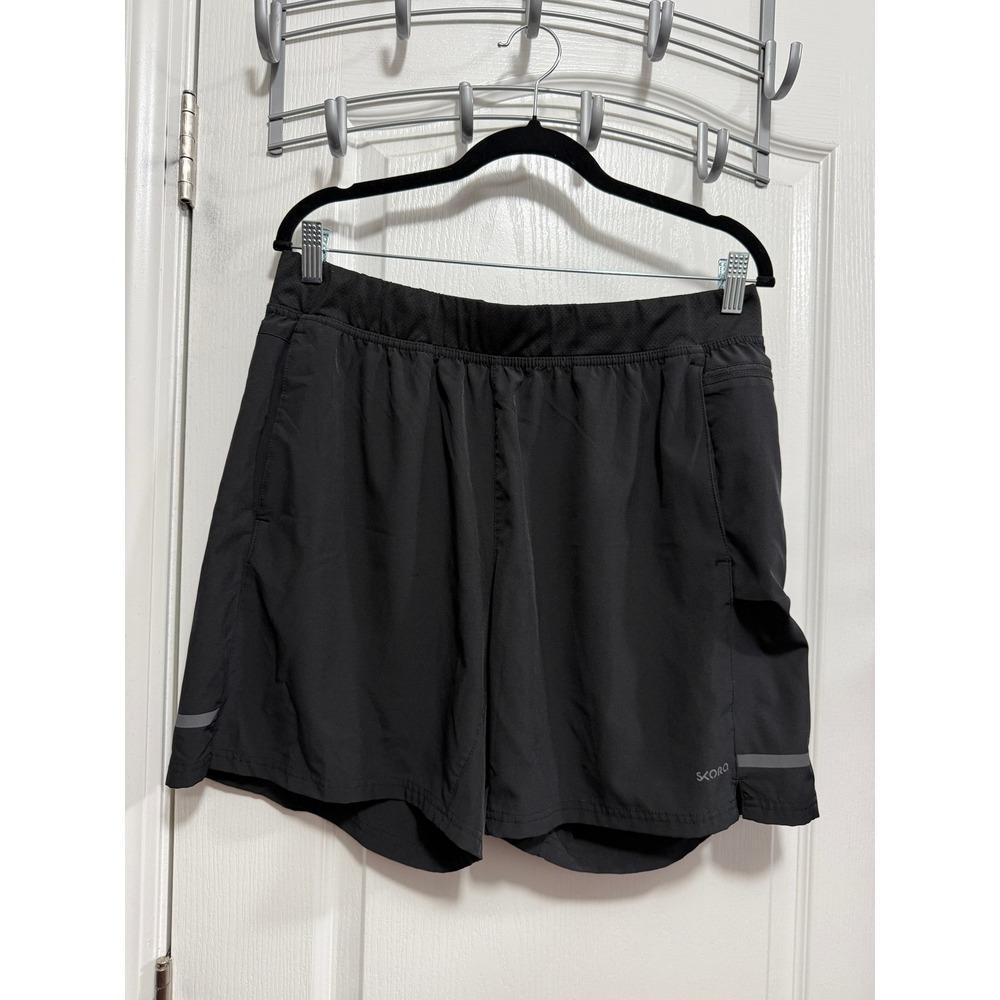 SKORA Mens Black‎ Qwick Dry Running Athletic Shorts XL Polyester Spandex